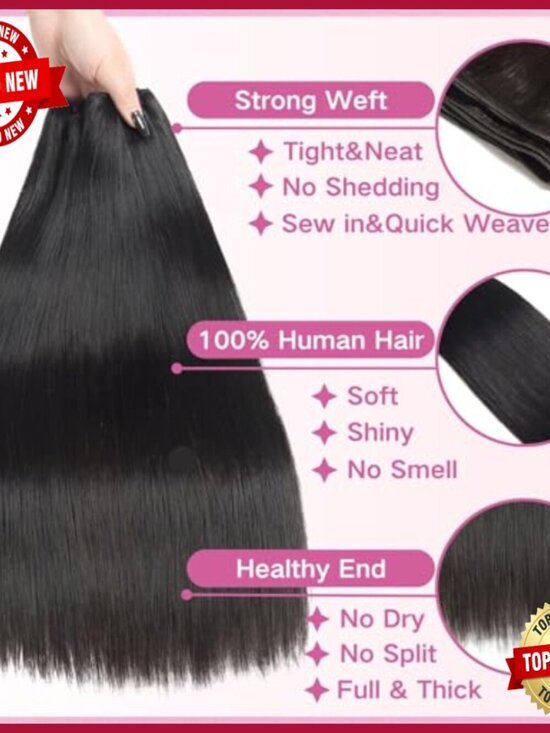 20 Inch Brazilian Straight Human Hair Extensions 16A Grade Virgin main image 4